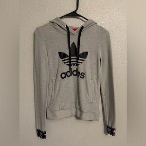 Adidas Women's Gray Logo Hoodie